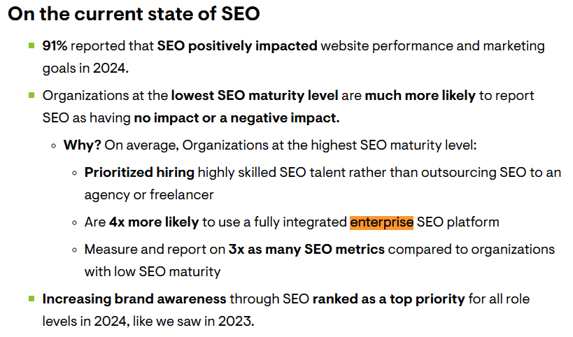 State of SEO: Lower vs higher maturity State of SEO: Lower vs higher maturity