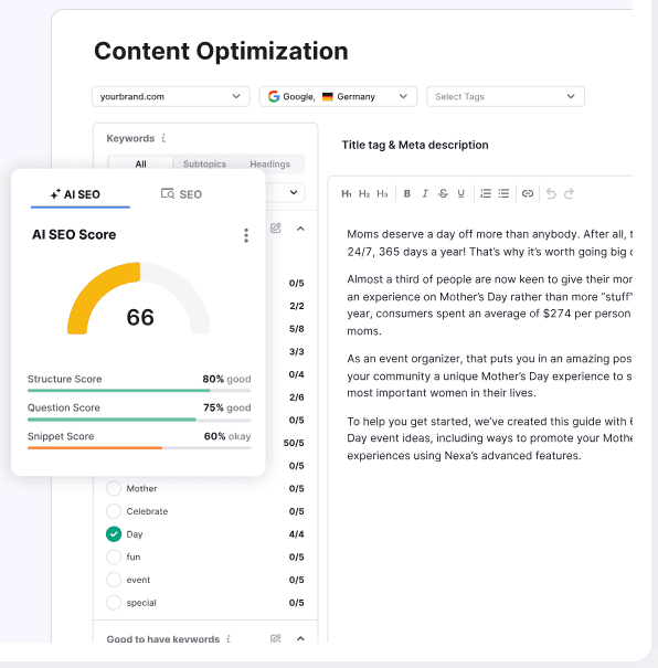 Semrush Enterprise’s content optimization