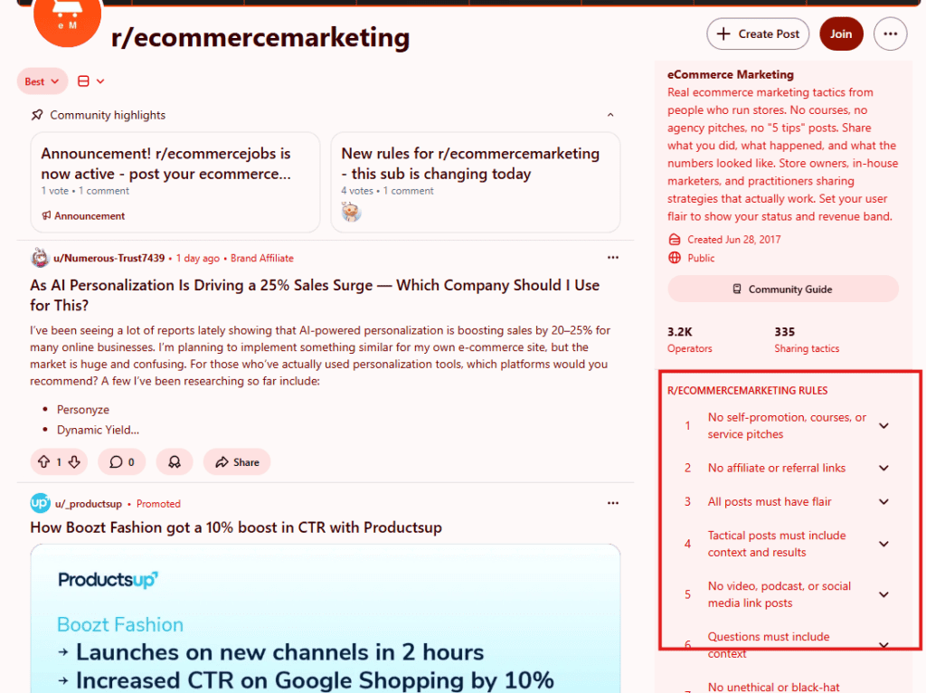 Reddit sidebar rules