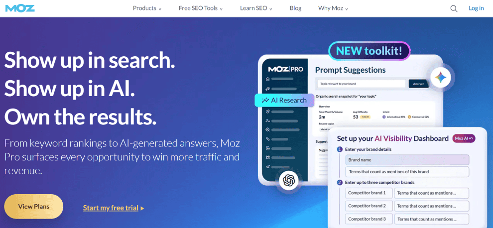 Moz Pro Homepage Screenshot